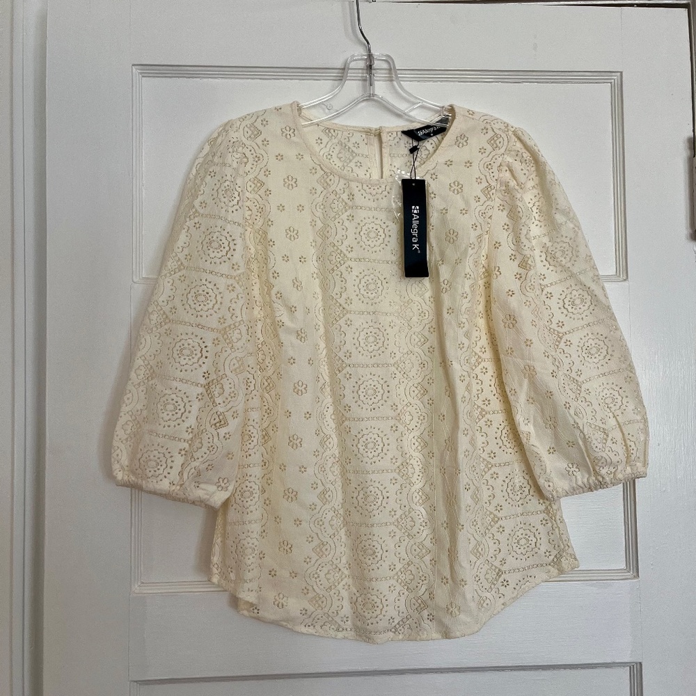 NWT Allegra K blouse size M, ecru